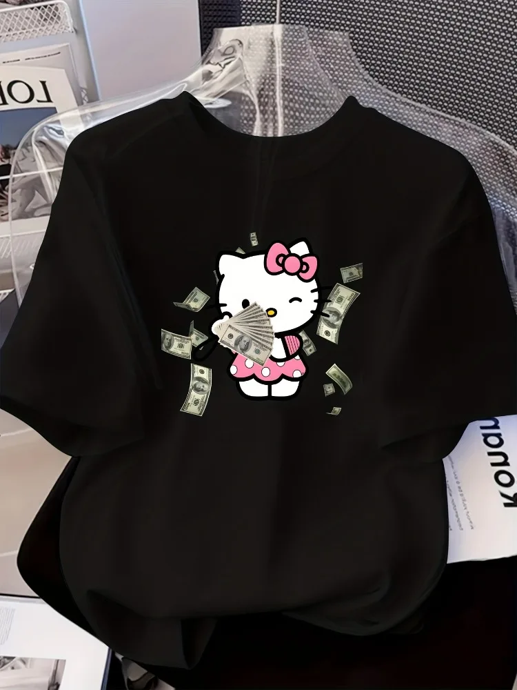 

Fashion Graphic Letter Print Women's Loose-fitting T-shirt with Short Sleeves Round Neckline Versatile Casual Top for Women