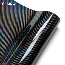 Laser Carbon Fiber Vinyl Wrap Glossy Black Car Body Film Waterproof Vinyl Auto Tunning Self Adhesive Vinyl for Car Accessories