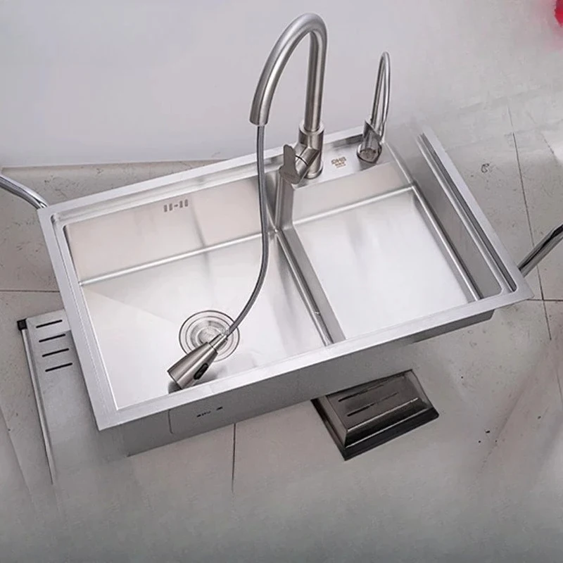 Large single thickened SUS04 stainls steel kitchen vegetle basin