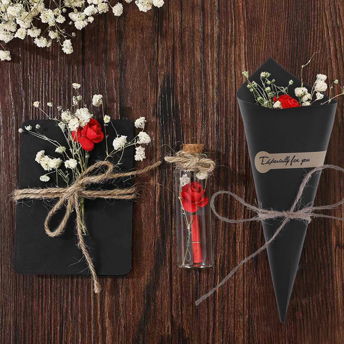 50 Uds. De papel triturado, cono de embalaje, envoltura de ramo Kraft, flor Vintage, manualidades Diy, Material de decoración para bodas y cumpleaños