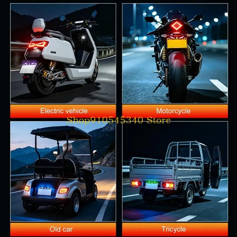 U2JA Rear Plate Lamp 12V Motorcycle License Plate Devil Eye Accent Light with ABS Housing for Custom Rear Lighting Upgrades Use