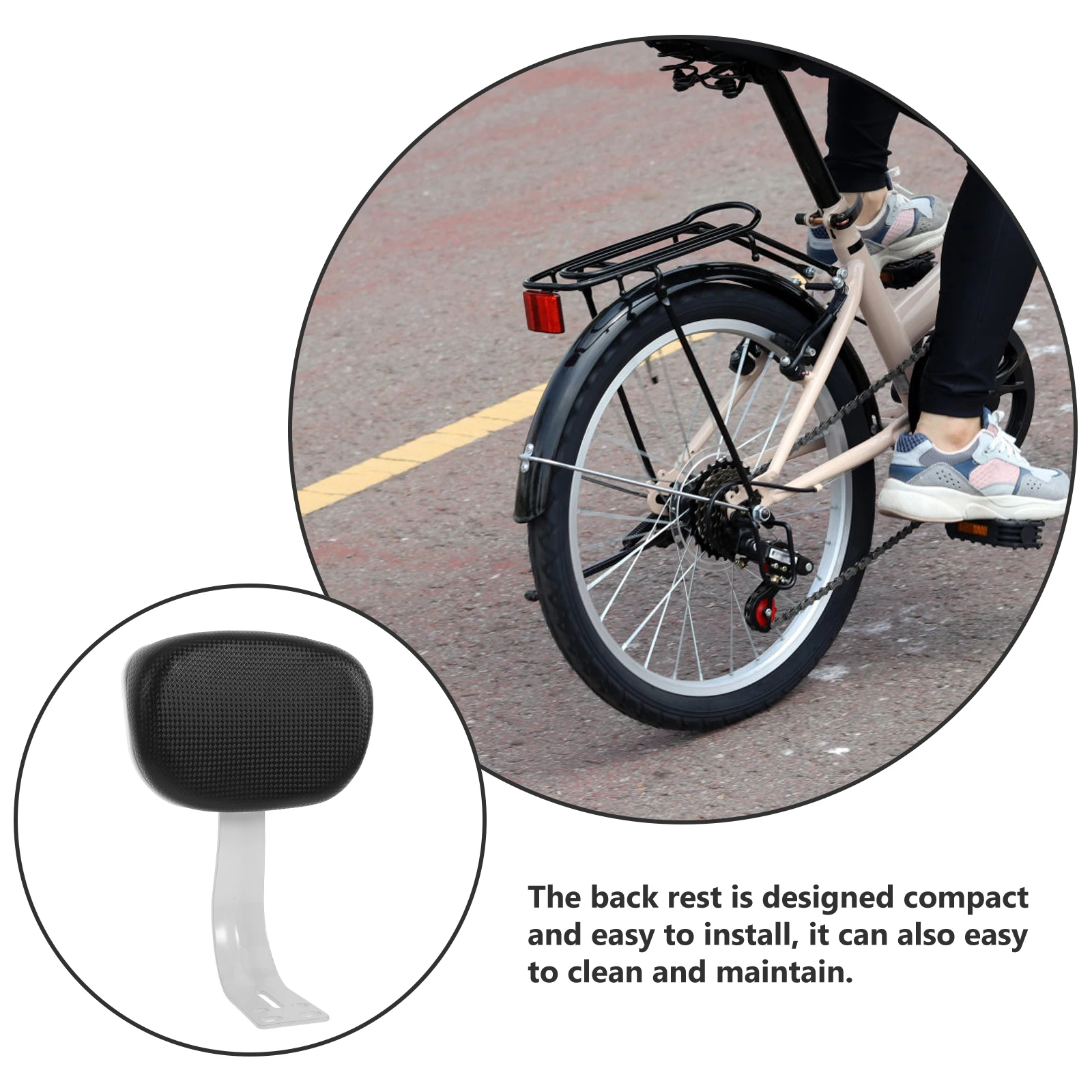 

Electric Bicycles Cushion Backrest Scooter Black Replacement Universal Scooter Back Cushion Bike Motorcycle Pad Rest Support