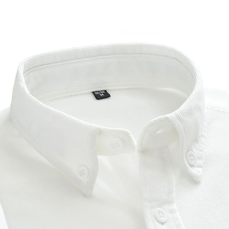 Men's Corduroy Long Sleeve Shirt Spring Autumn Wrinkle Resistant Retro Casual Elderly Versatile Button Down Top