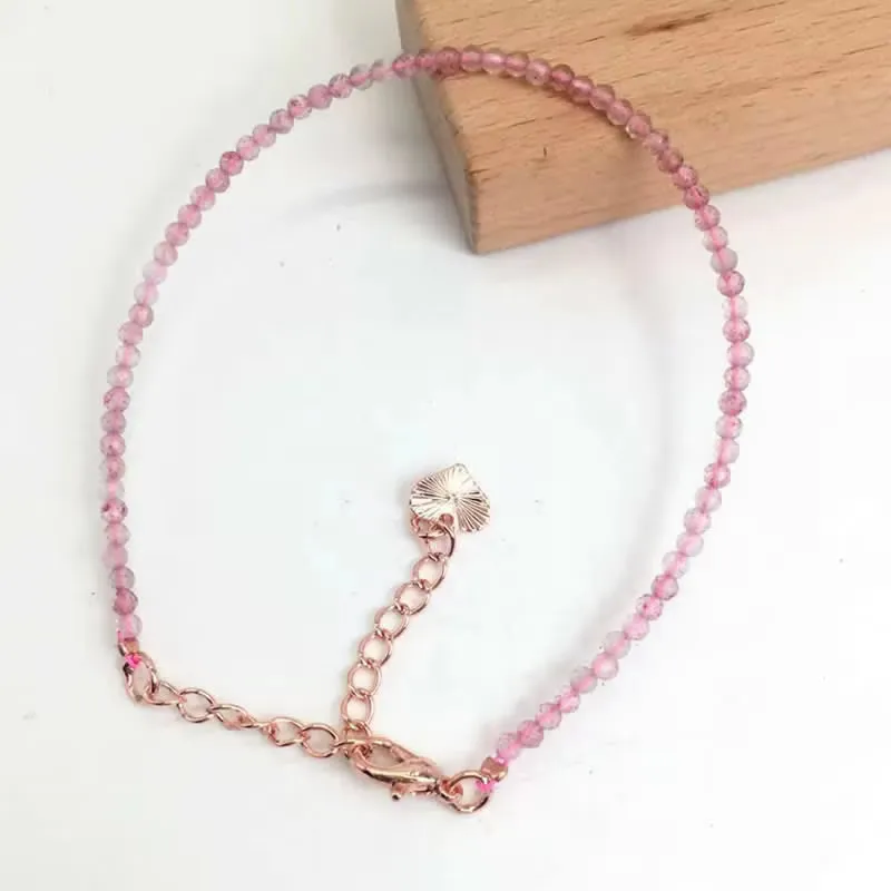 Natural Stone Beads Necklace & Bangle Bracelet Set, Luxury