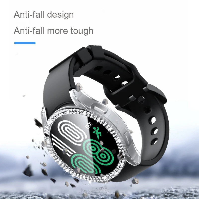 Coque en diamant pour Samsung Galaxy Watch 6, coque PC, protection de pare-chocs tout autour, accessoires de montre Galaxy Watch 6, 44mm, 40mm, mode