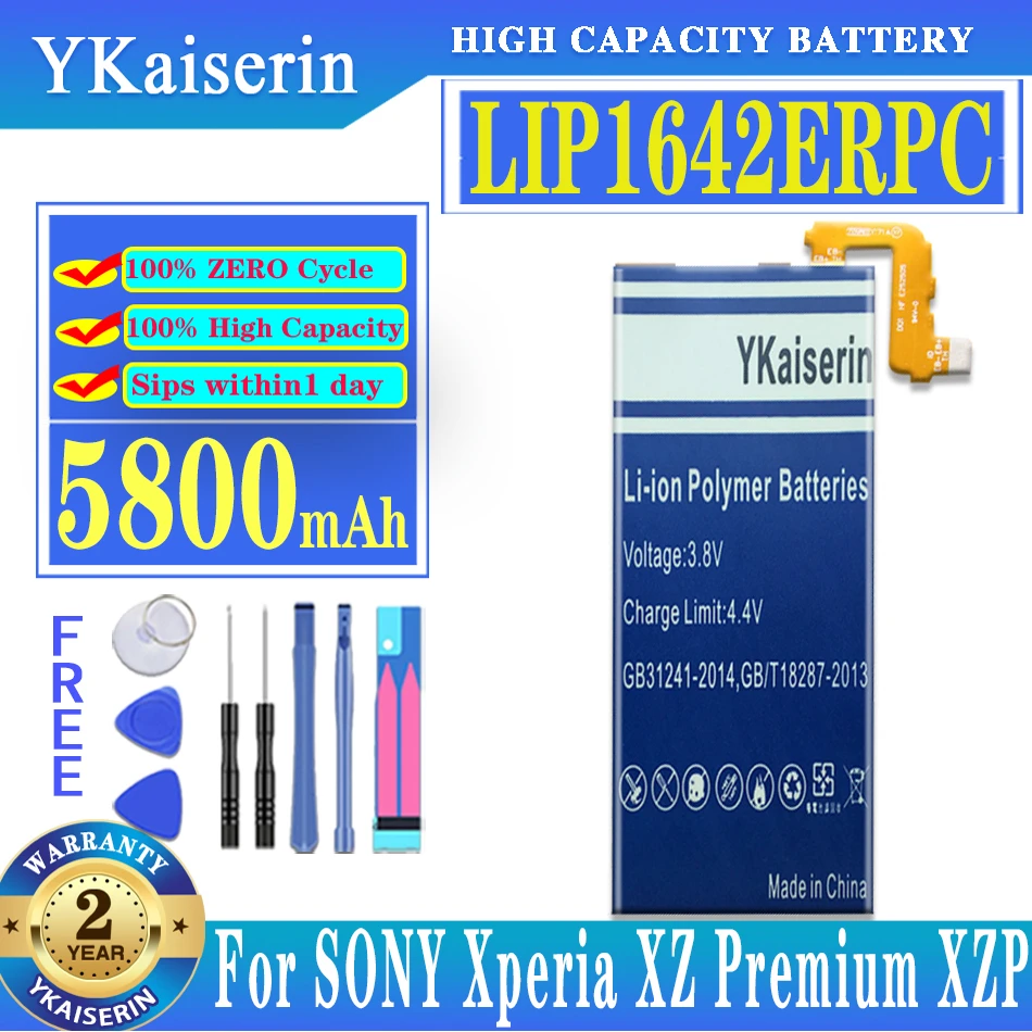 YKaiserin for SONY Phone Battery For SONY Xperia XZ Premium G8142 XZP G8142 G8141 Replacement Batteries LIP1642ERPC Bateria