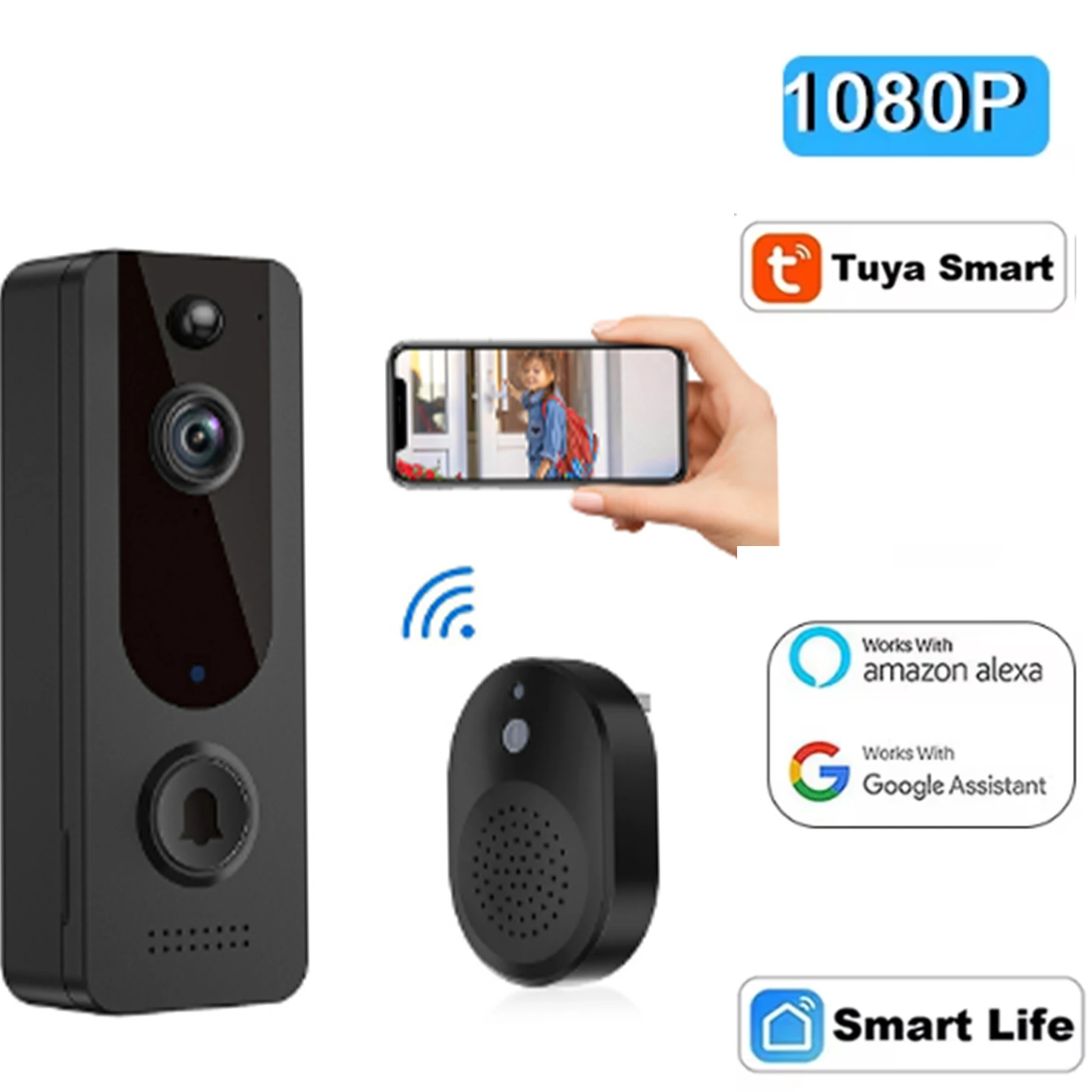 IP65 Wireless WIFI Doorbell Video Intercom Door Bell With CameraTuya Smart Home For Security Protection PIR Motion Detection