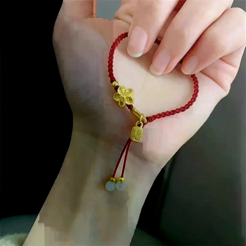Handmade Red Rope Beads Bracelets For Men And Women Praying Wristband Lucky Health Amulet Jewelry Gift