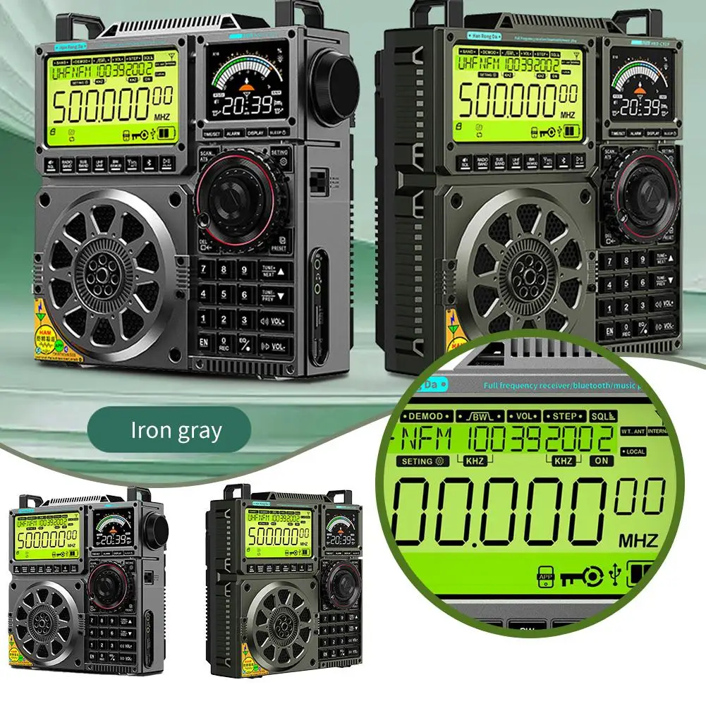 HanRongDa HRD-C919 FM MW SW VHF WB Multi-band Radio BT 5.0 altoparlante Aviation Band Radio AIR sea supporta TF Card AUX