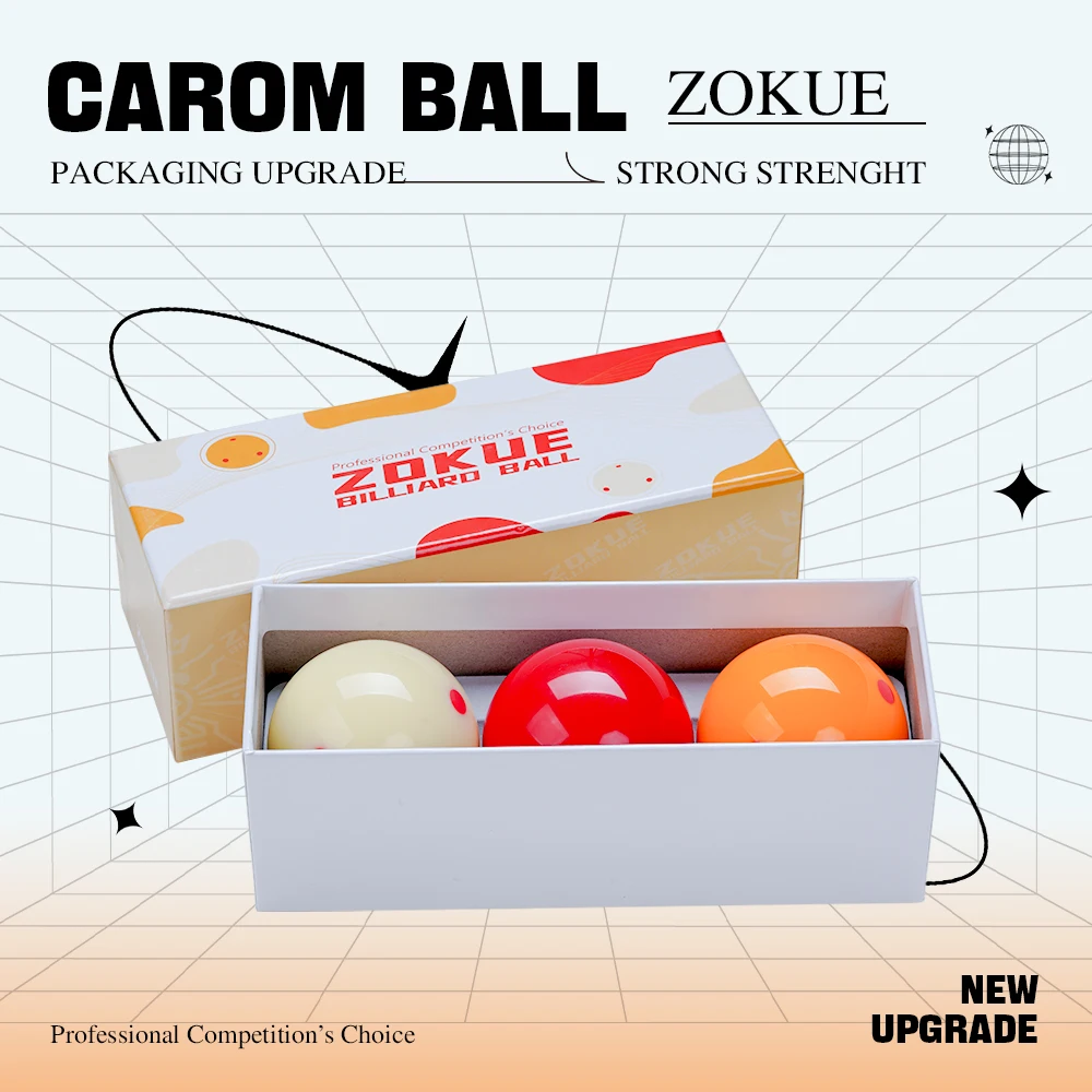 

Набор шаров ZOKUE Carom Ball с 61,5 мм, комплект из 3 шариков Carom для начинающих, 3 подушка, кий для каром