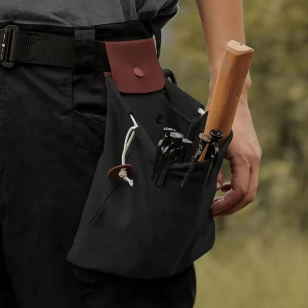 حقيبة تخزين قماش قابلة للطي بولي Leather جلد مقاومة للماء في الهواء الطلق حقيبة العلف مشمع قماش دائم حديقة قطف الحقيبة المشي لمسافات طويلة