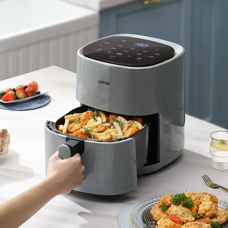 Fritadeira Elétrica Multifuncional, Casa Inteligente, Grande Capacidade, Totalmente Automático, Fritadeira a Ar, 5L