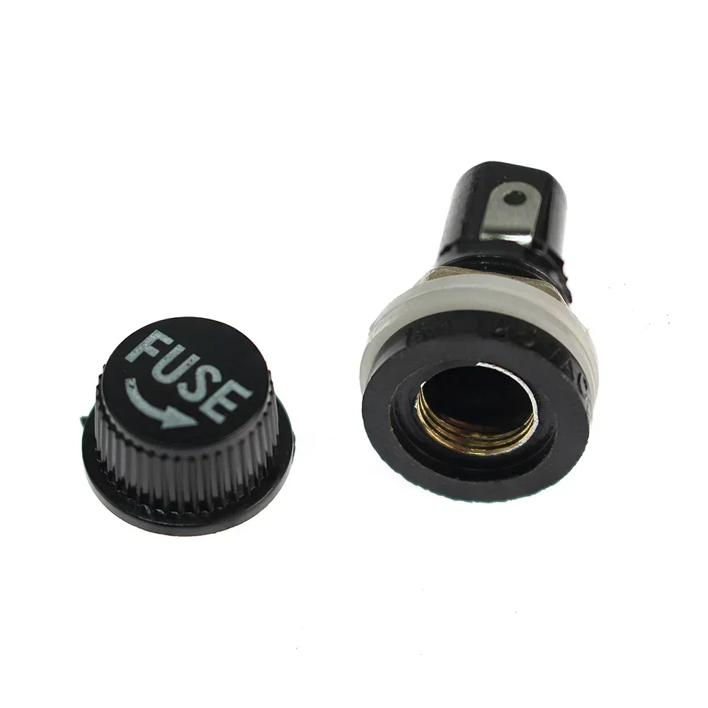 5pcs Black Knob FUSE Fuse Holder Glass Tube 5*20 6*30MM Fuse Holder Fuse Base 5*20mm 6*30mm for Insurance Panel Mount