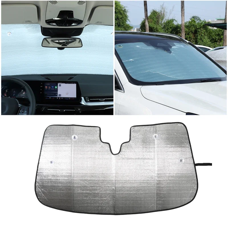 Para bmw x1 ix1 u11 2023 + folha de alumínio pára-brisa dianteiro do carro dobrável pára-sol portátil anti-uv acessórios do carro
