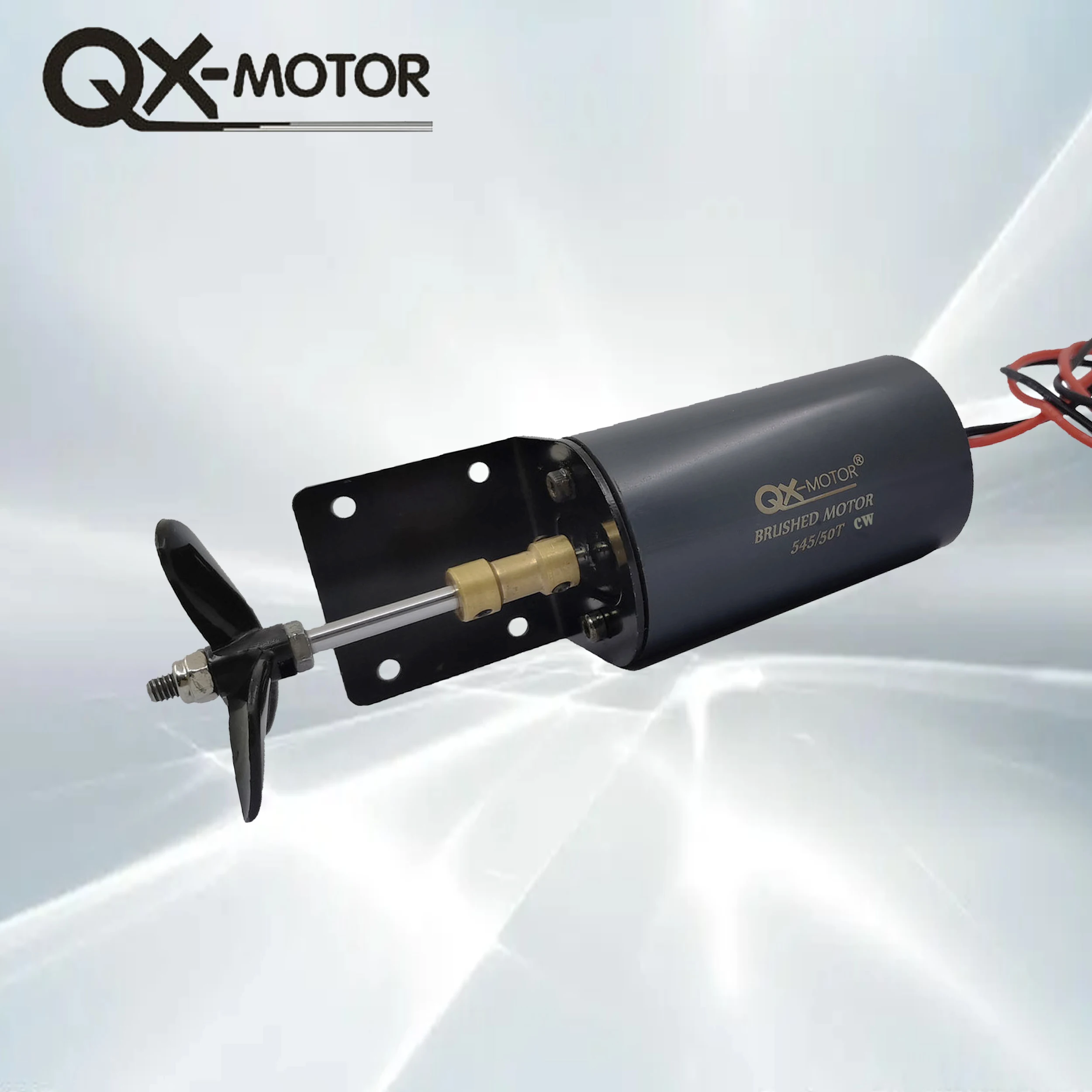 QX-MOTOR 12V 16V brush  motor underwater propeller for unmanned / nesting trawler/remote control /duck boat