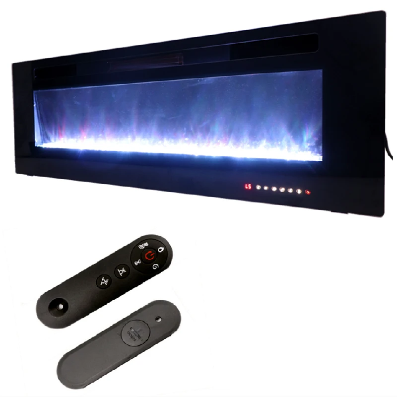 Fire Place Wood Mini Water vapor Built-in Black Electric Led 4d vapor Steam Mist Fireplace Wall Mounted Decorative