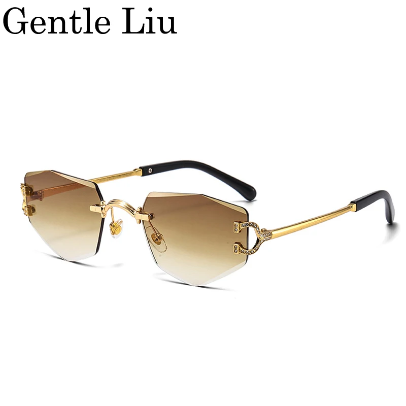 

Square Rimless Change Color Sunglasses Men 2025 Luxury Brand Frameless Sun Glasses Male Photochromic Metal Frame Eyewear Shades