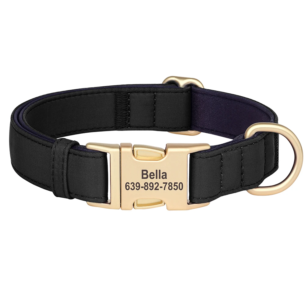 Gepersonaliseerde halsband Waterdichte nylon halsbanden Zacht gewatteerde huisdierketting Gratis gegraveerd voor kleine, middelgrote en grote honden Pitbull
