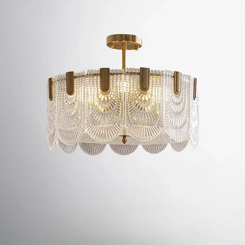 

Потолочный светильник для спальни в стиле ретро, щит ручной работы, стекло, французский средневековый придворный стиль, светильник для главной спальни, столовой, книжной комнаты