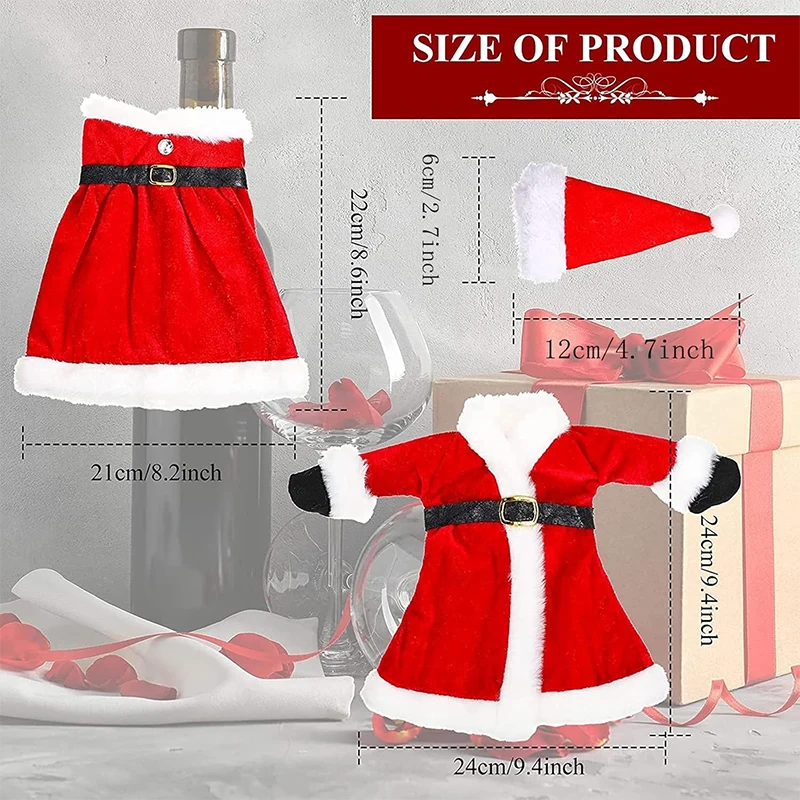 عيد الميلاد زجاجة نبيذ سترة غطاء سانتا غطاء زجاجة سترة ل 2025 نافيداد ديكور المنزل لوازم هدايا السنة الجديدة