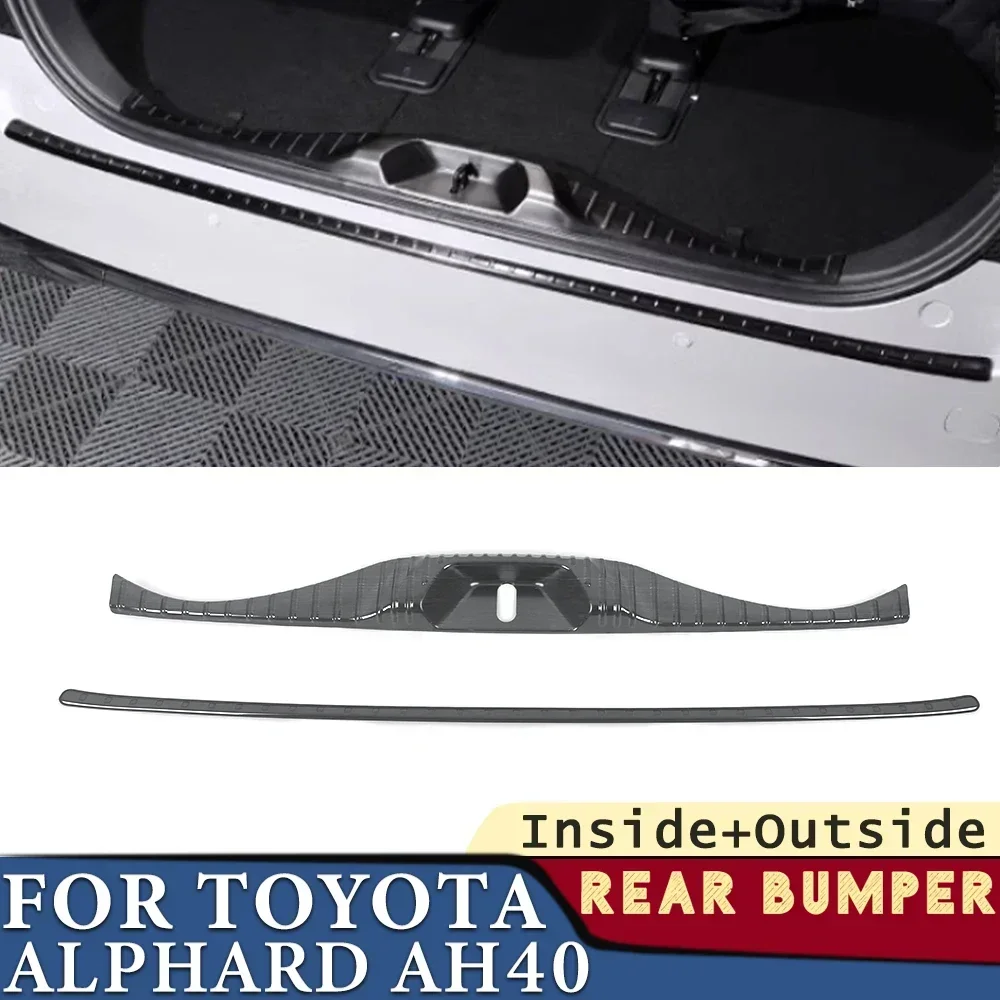 

Trunk Bumper for Toyota Alphard AH40 2023-2024 Car Accessories Stainless Rear Fender Protector Sill Pad Sticker Decoration