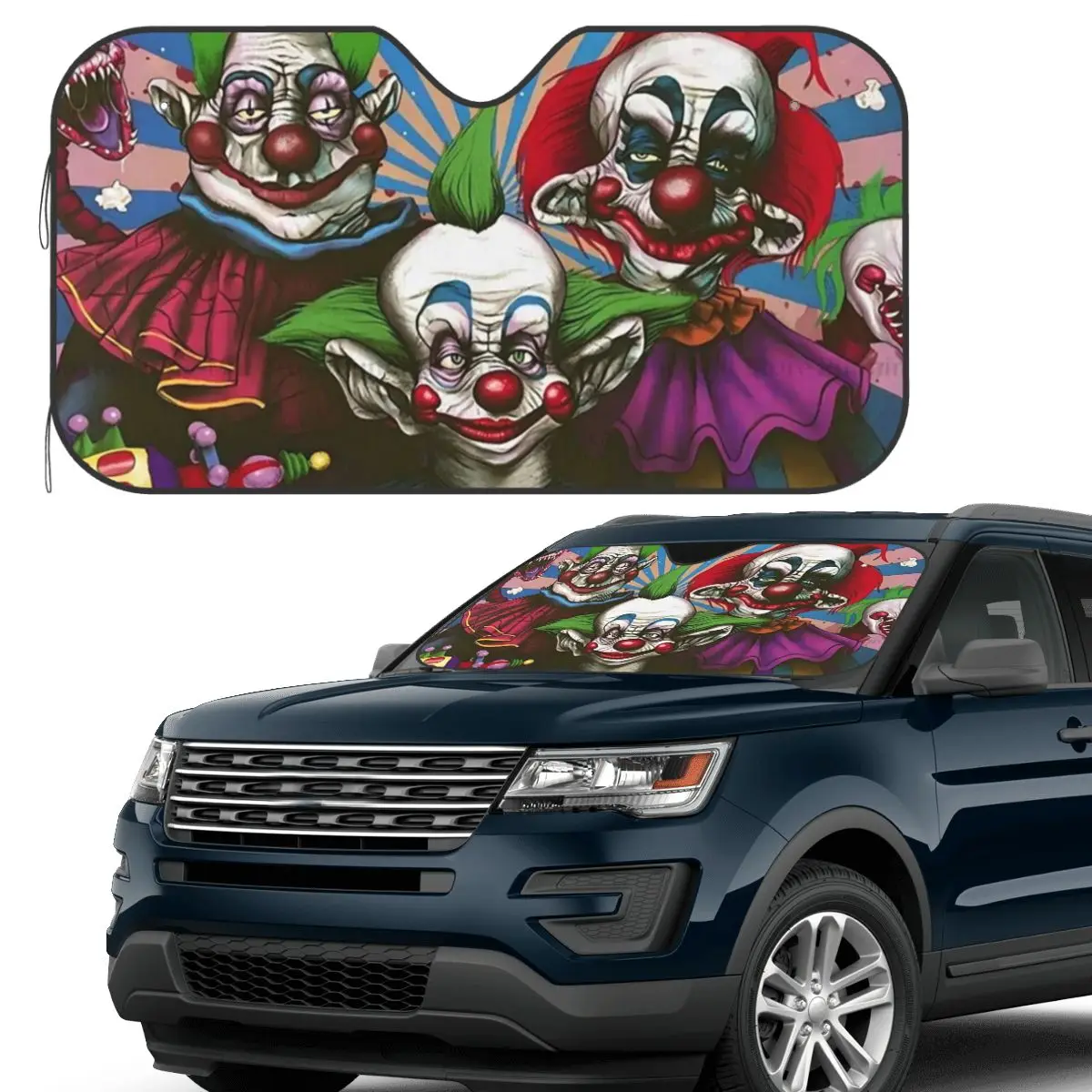 

Клоуны-убийцы из космической пленки, солнцезащитный козырек, лобовое стекло автомобиля, переднее лобовое стекло, солнцезащитный козырек, аксессуары, чехлы