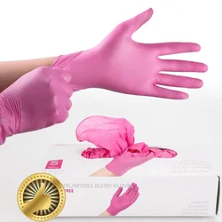 Nitrilhandschoenen Roze Vinyl 100 stuks Food Grade Waterdicht Allergievrij Wegwerp Vrouw Meisje Werkveiligheidshandschoenen Huishoudelijke schoonmaakmiddelen