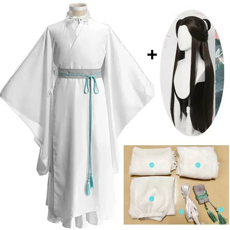 Xie Lian Costume Tian Guan Ci Fu Xielian Wigs Bamboo Hat Prop Men Women Halloween Comic Full Set Anime Cosplaya;k6;8', view 6