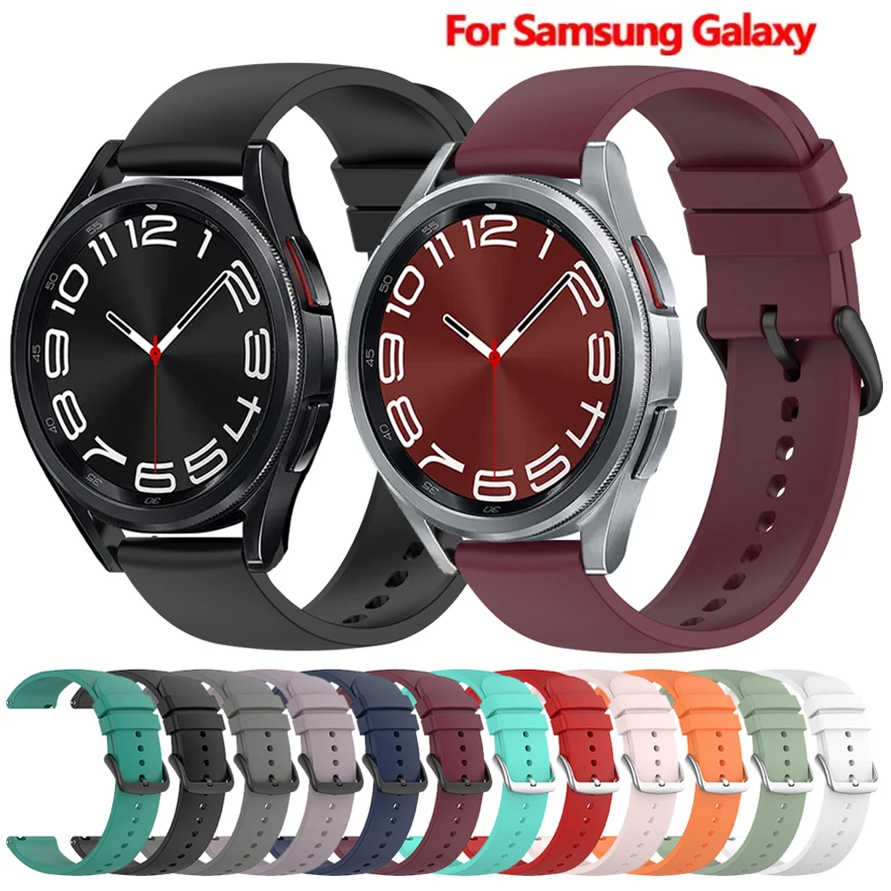For Samsung Galaxy Watch 40mm 44mm 47mm 46/43mm Band 20mm 22mm Silicone Watch Straps Watch 7 5 Pro 6 4 Classic Gear S3 Bracelets