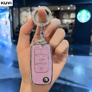 適用於大眾 VW Polo、高爾夫、帕薩特、途觀、甲蟲、Caddy、T5、Up、Eos、斯柯達明銳、西雅特 Leon、Altea 的 TPU 汽車翻蓋鑰匙殼 6 最佳銷售 2021年大眾Caddy - №5