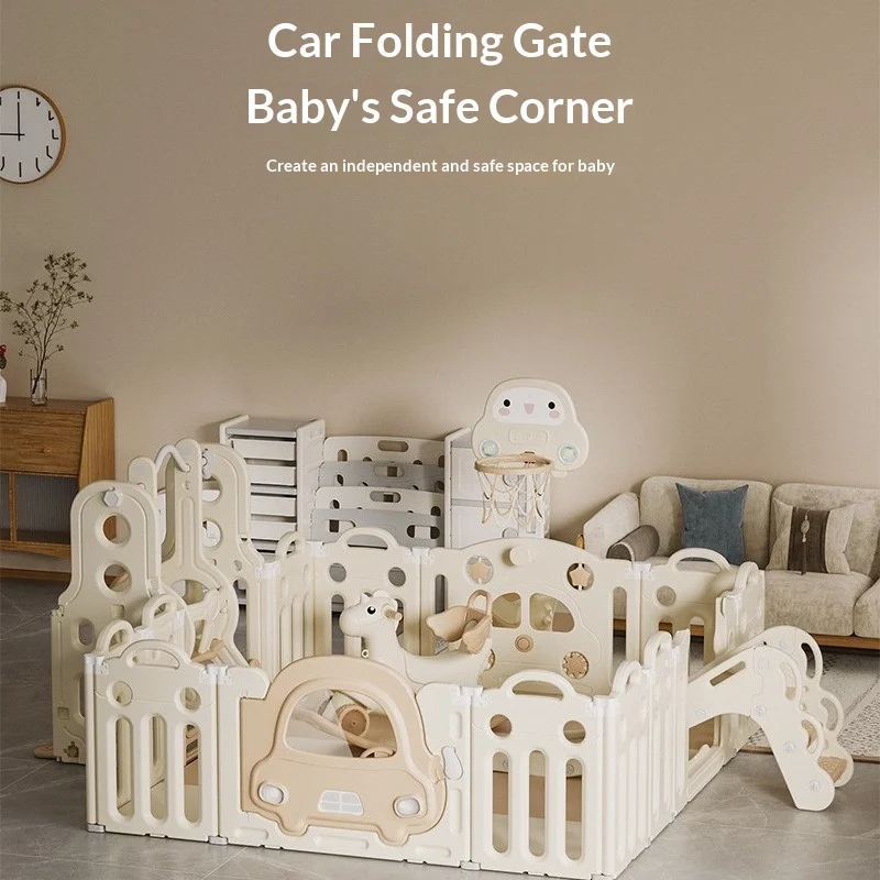 

Складной портативный детский манеж-ограждение с мягким нескользящим ковриком для ползания, безопасный для малышей, для дома и помещений