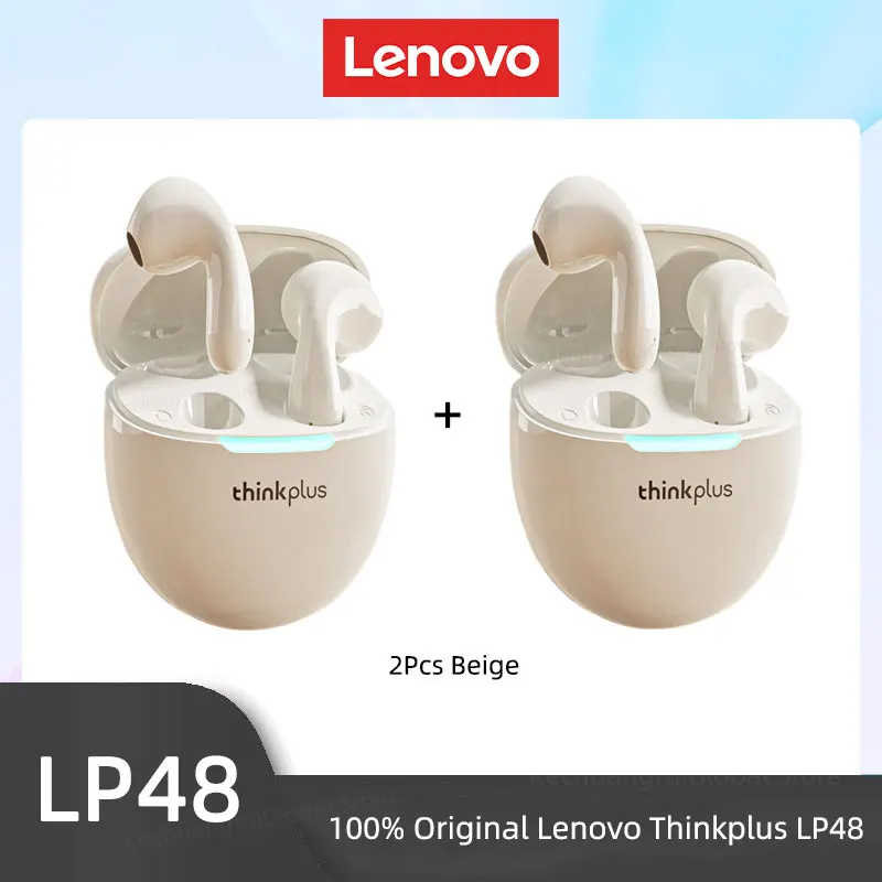 Original Lenovo LP48 TWS Wireless Bluetooth 5.4 Earphone Gaming Earbuds HIFI Music Headphones Noice Cancelling Dual Mode Headset