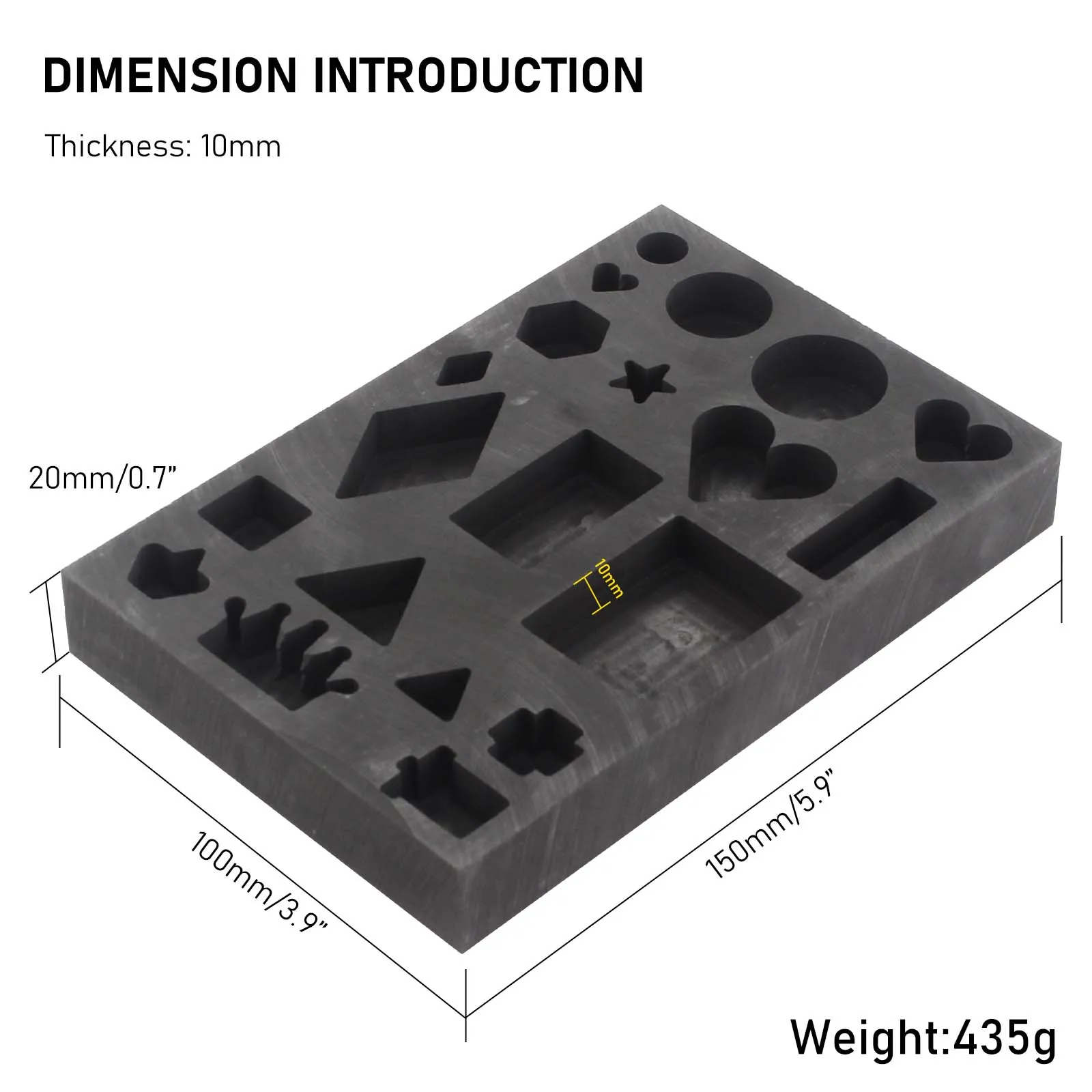 Graphite Casting Ingot Mold 14 Holes/20 Holes Metal Refining Scrap Bar Metal Melting Casting Mould for Melting Casting Refining