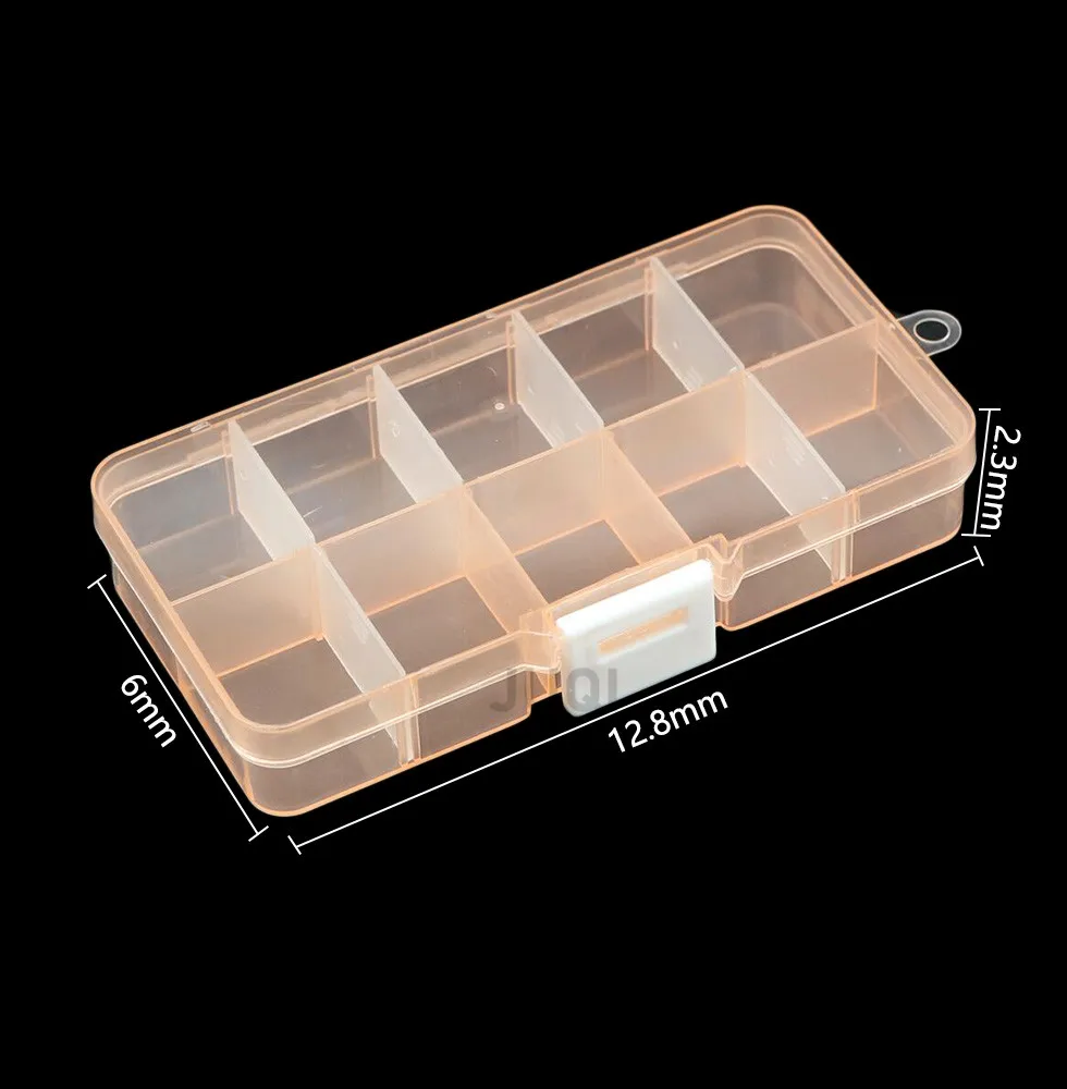 New 10 Slots Cells Colorful Portable Jewelry Tool Storage Box Container Ring Electronic Parts Screw Beads Organizer Plastic Case