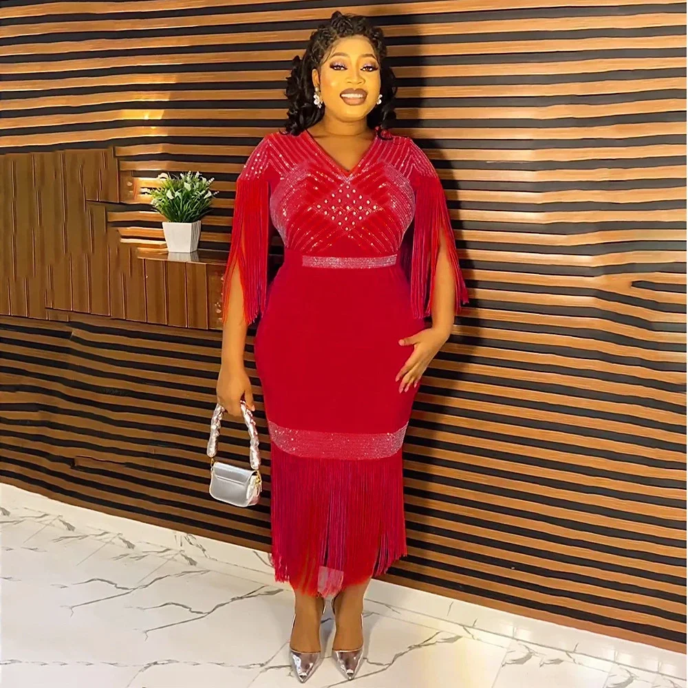 حجم كبير فساتين الحفلات الأفريقية للنساء Dashiki أنقرة الزفاف ثوب مسائي شرابات Bodycon فستان ماكسي أفريقيا الملابس 2025