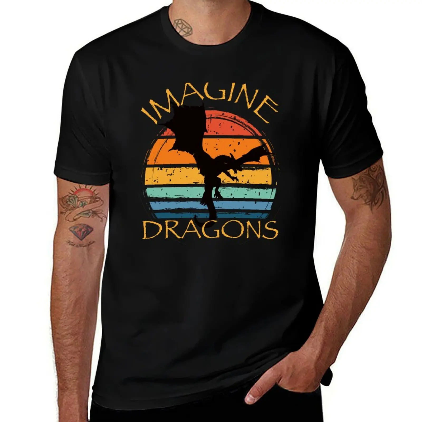 

Imagine Fantasy Dragons Vintage Style T-Shirt valentines clothes oversize t-shirts man tshirts personalised men clothings