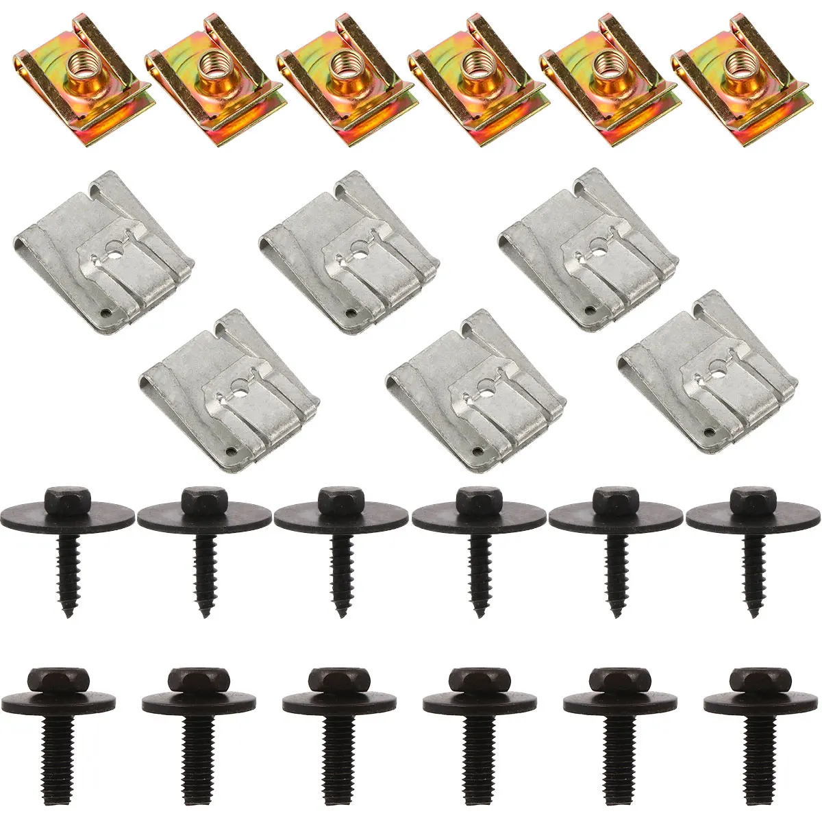 24 Pcs Car Mudguard Screws Body Clips Automotive Bolts Engine Shield Undertray Fasteners Stainless