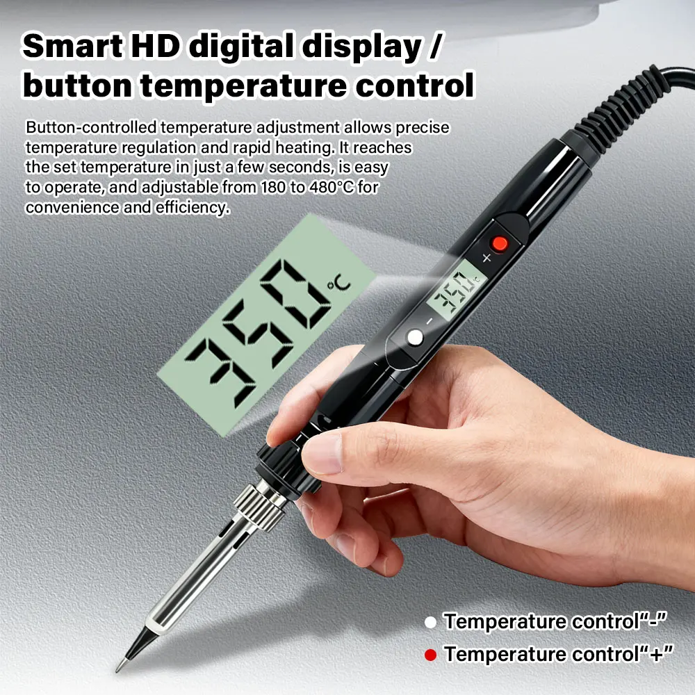 

EU plug Soldering Iron Kit Adjustable Temperature US plug LCD Digital Display Welding Repair Tools With Solder Tin Iron Tips