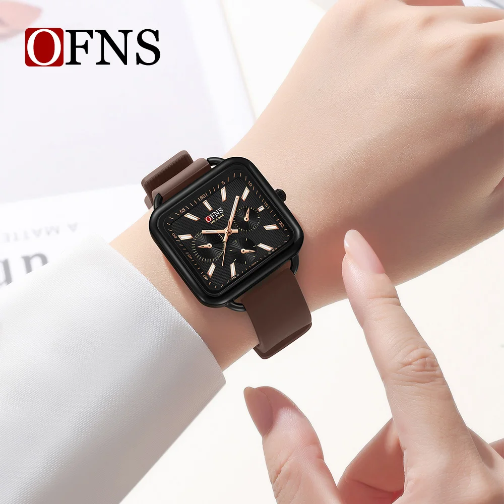 OFNS nowy 7503 studencki zegarek kwarcowy modny i prosty świecący q \ zegarek kwarcowy kwadratowa tarcza młodzieżowy zegarek kwarcowy 2025