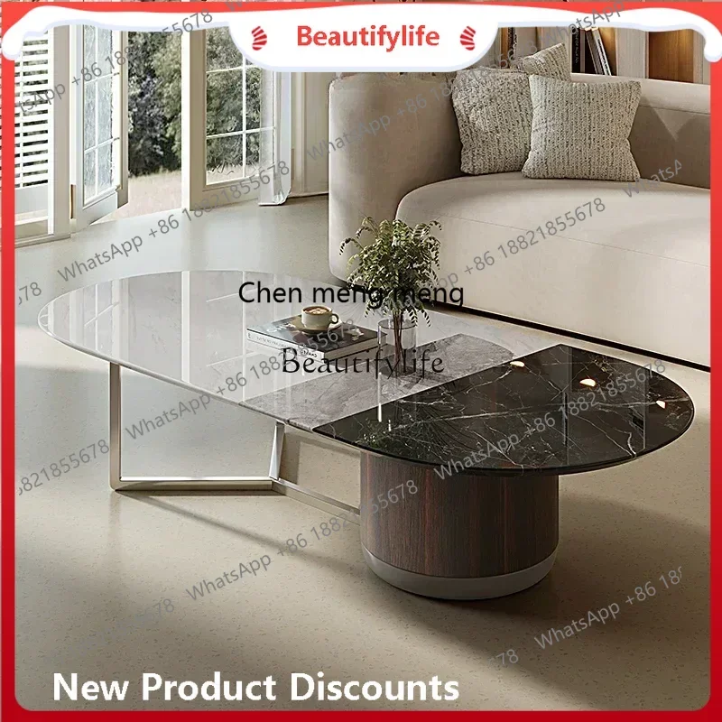 

cn8350 style Italian household marble coffee table cream style designer small apartment modern simple living room ss 8617
