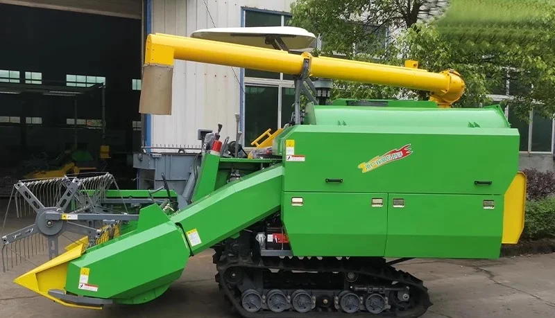 Fully automatic agricultural multi function harvesting wheat paddy field soybean mountain small rice harvester