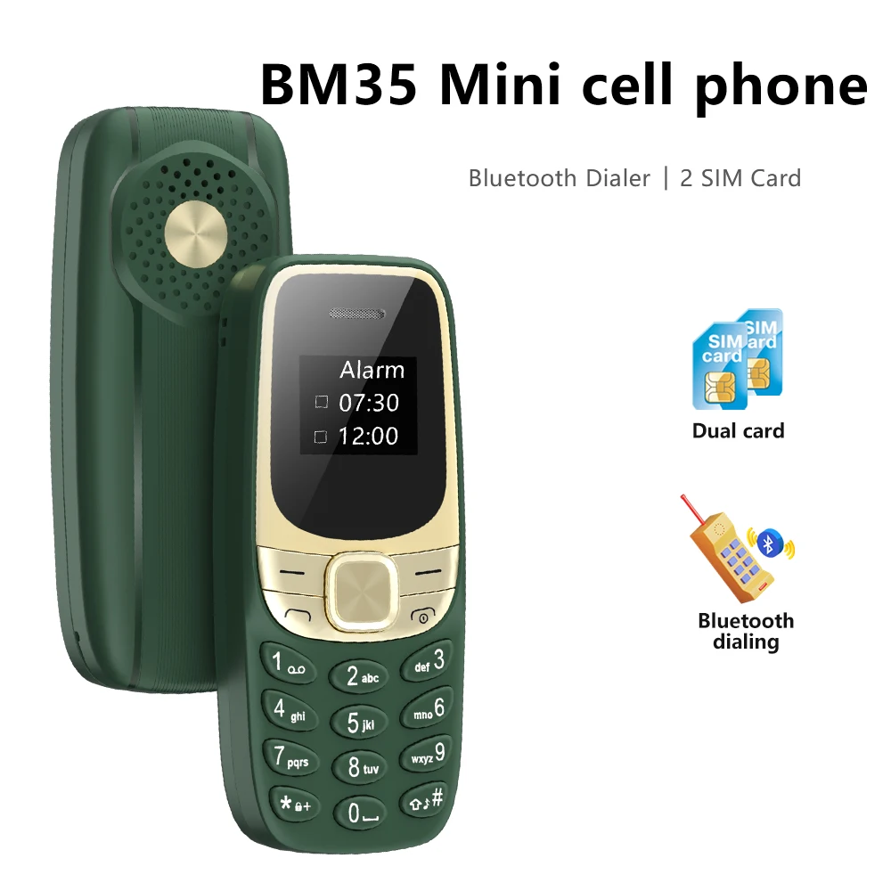 سيرفو BM35 2G GSM هاتف محمول صغير ثنائي الشريحة سماعة لاسلكية تعمل بالبلوتوث القائمة السوداء الطلب ماجيك صوت ساعة تسجيل هاتف محمول صغير