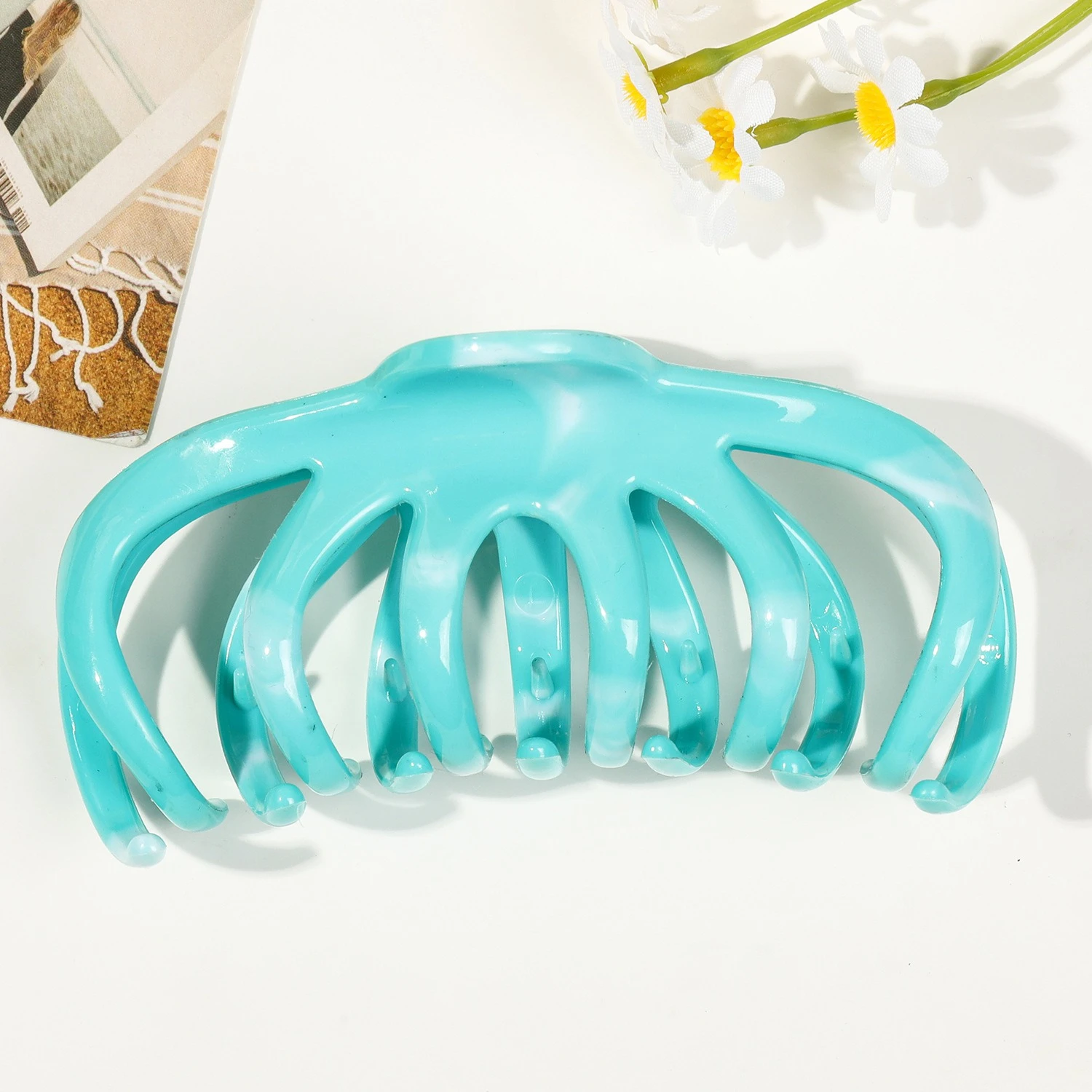 

Dual-Color Soft Silicone Hair Clip for Thick Hair Simple and Versatile Shark Clip Hair Accessory