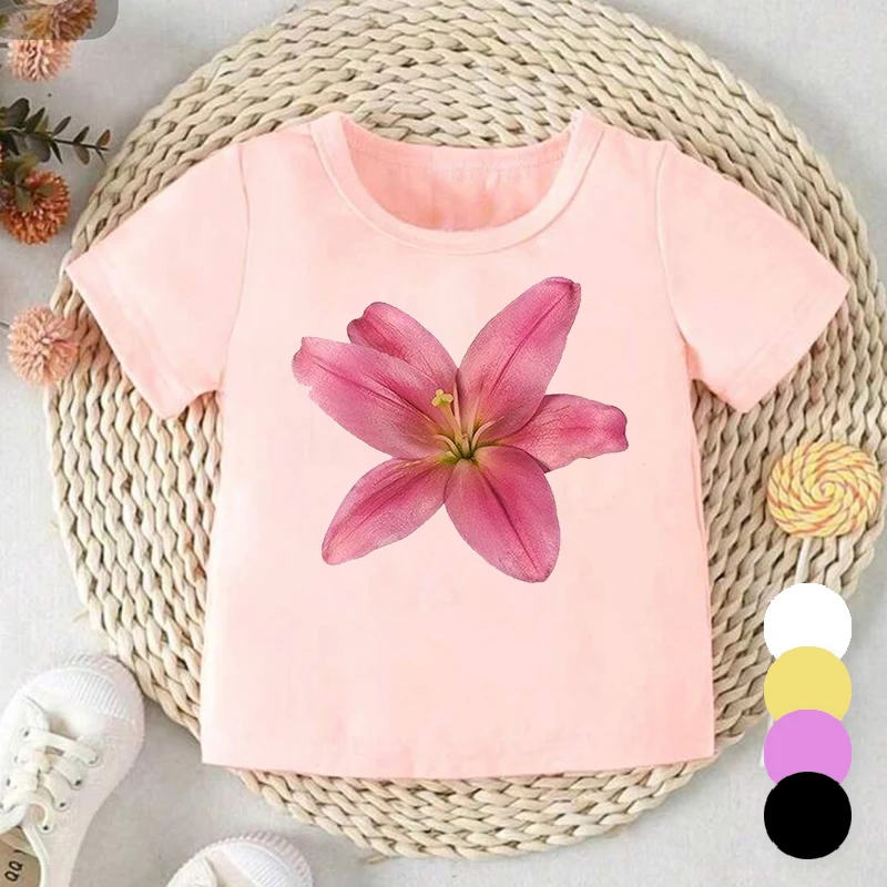 

90s Cute Flower Girl Love Kid Child Summer Summer Kawaii Kid T-Shirt For Children Tops Fashion Tee Outfits Baby Tshirt Clothing