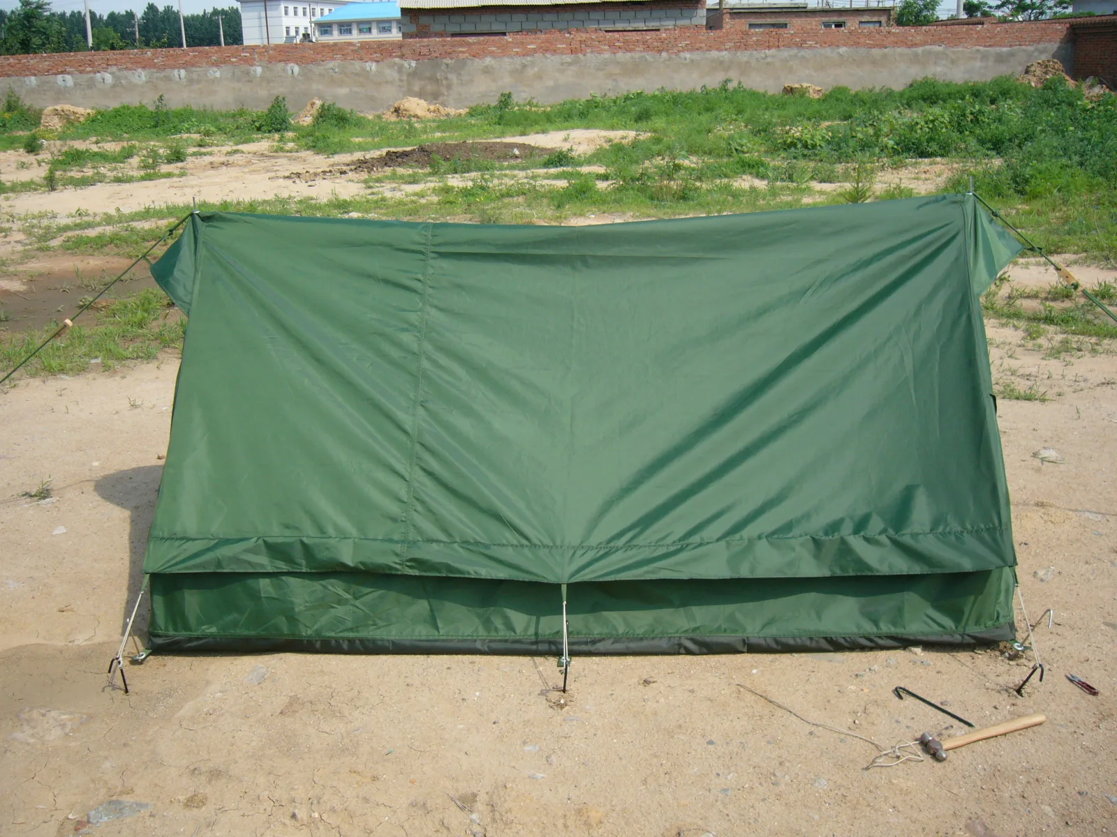 Portable Triangle A Shape Two Poles 2-Person Green Waterproof Hiking Camping Tent