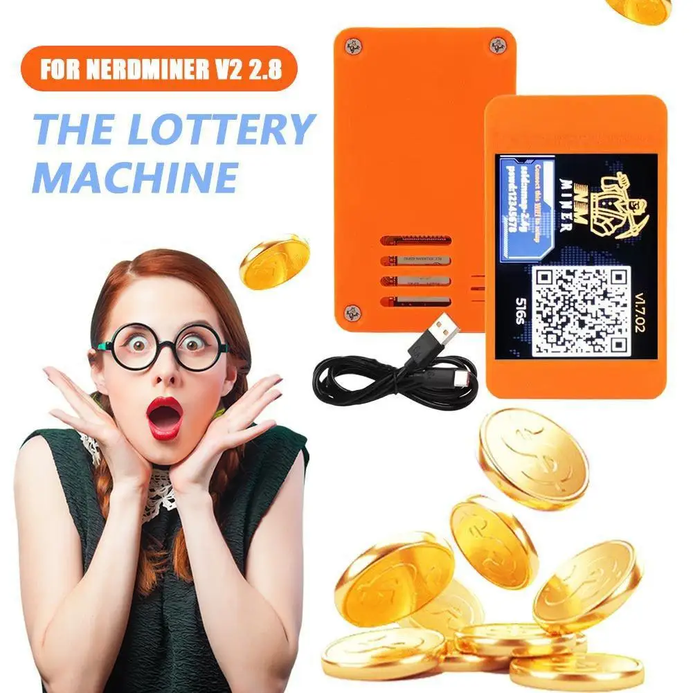 

Для NerdMiner V2 2,8-дюймовый дисплей, лотерейная машина, низкая мощность, неограниченный режим Solo, 988 кГц, вычислительная мощность