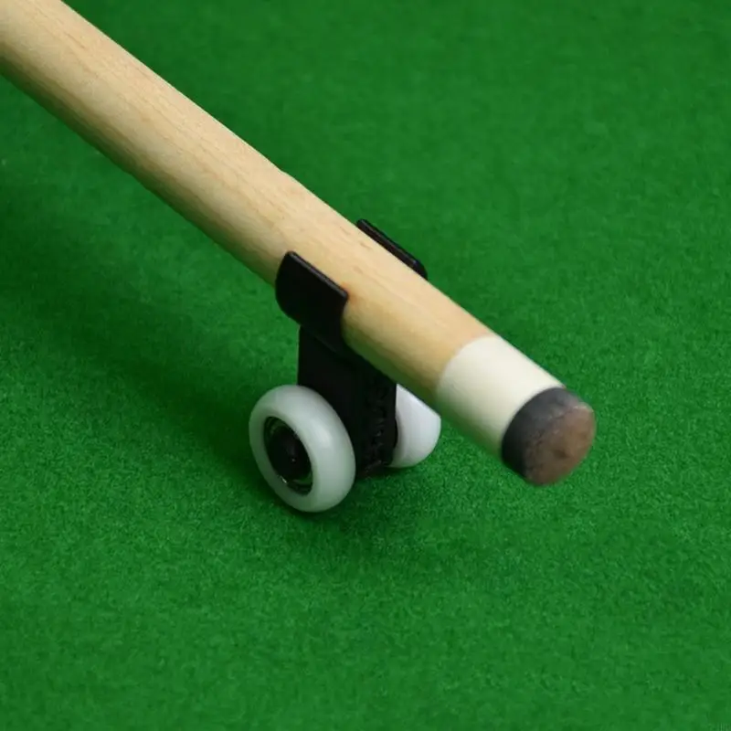 Cue Practice Wheel Guide for Billiards, Portable Plastic Aid with Open Clip-On Form and Two-Wheel Support Structure Tool 24BD