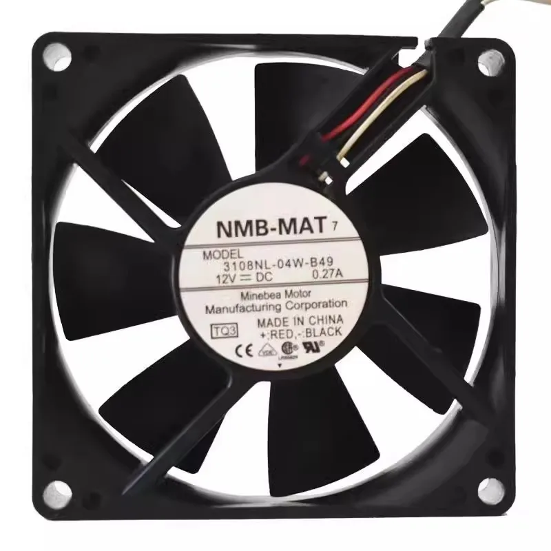 

Оригинальный вентилятор охлаждения корпуса блока питания 3108NL-04W-B49 80*80*20 мм, 12В, 0.27А, 8 см