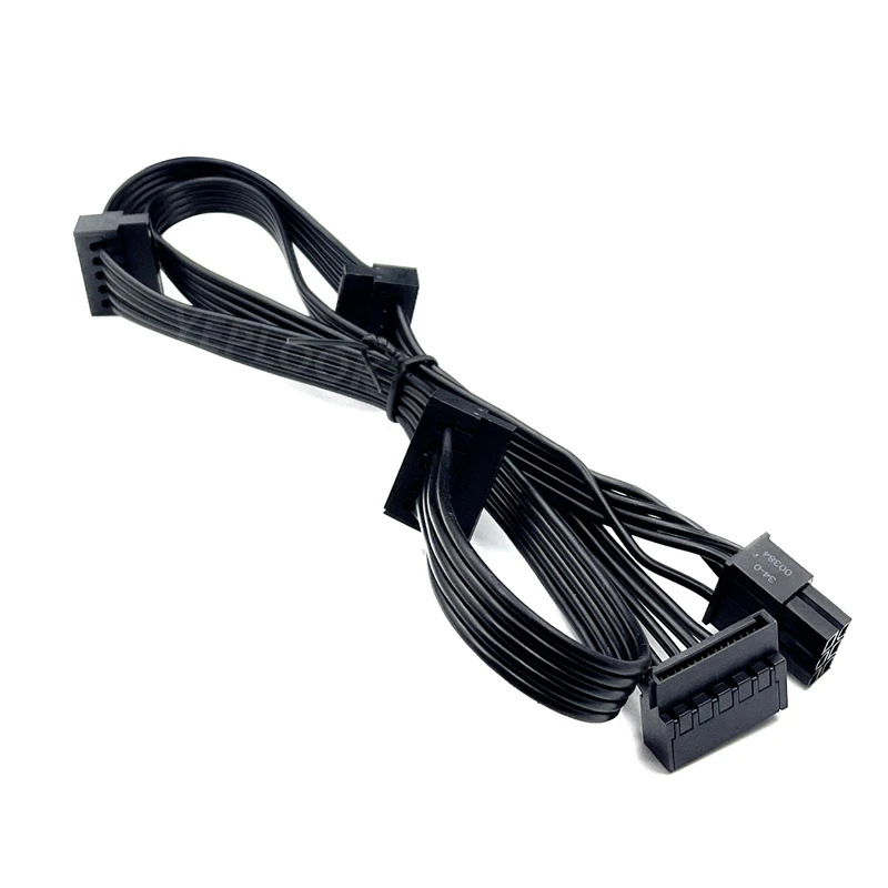 6Pin to 4 SATA Angled HDD SSD Power Cable for Seasonic PRIME, SnowSilent, FOCUS 1300W 1200W 1050W 1000W 850W 750W 650W 550W PSU