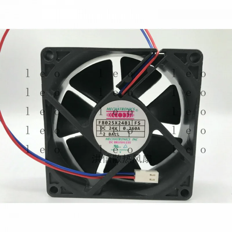 DD  1 PCS  MECHATRONICS  Fan  F8025X24B1 FS DC 24V  0.260A  8025  8CM  2  Pin fan